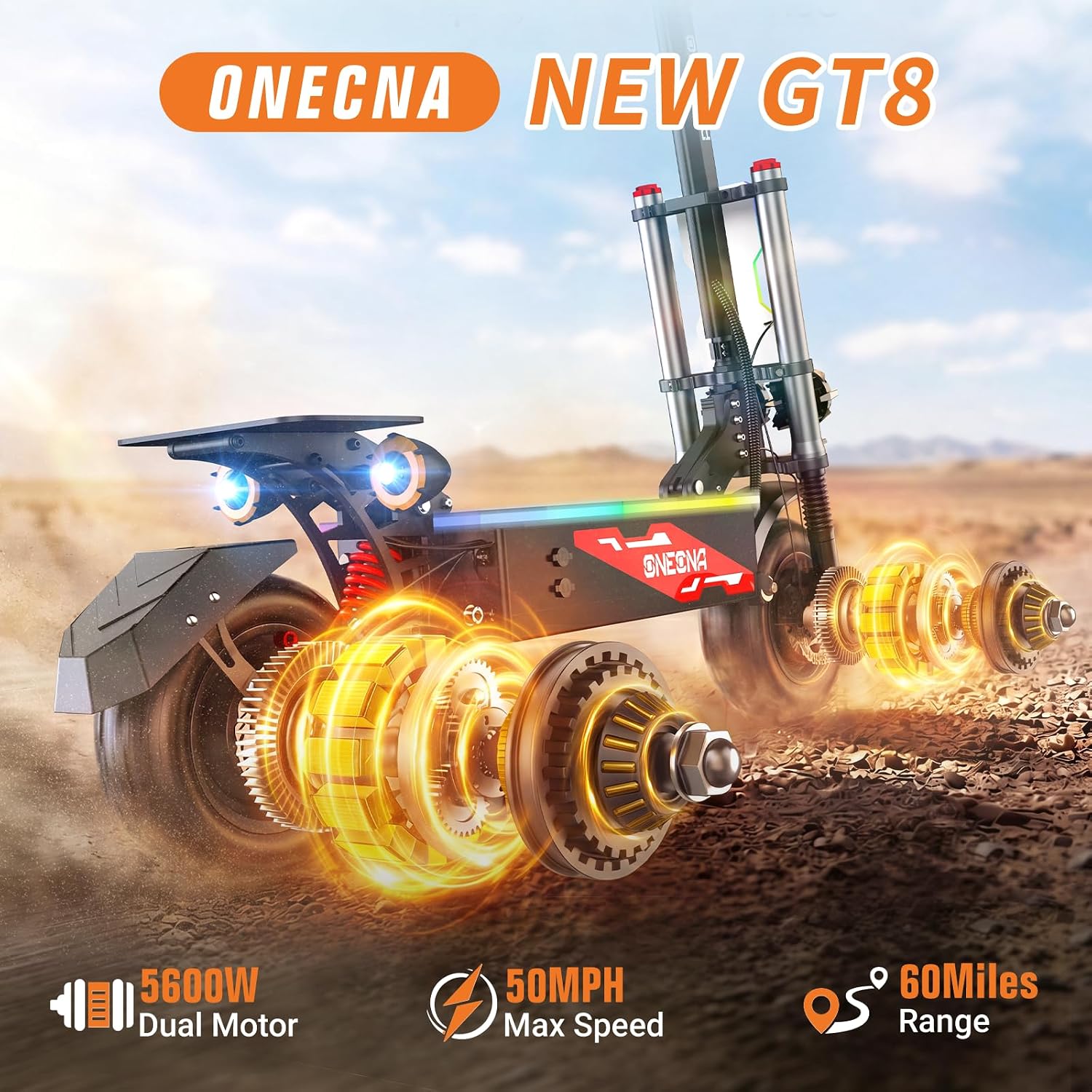 ONECNA YENİ GT8PRO Yetişkin El - 60V 5600W Dual Motor Electric Scooter incelemesi ve fiyatı